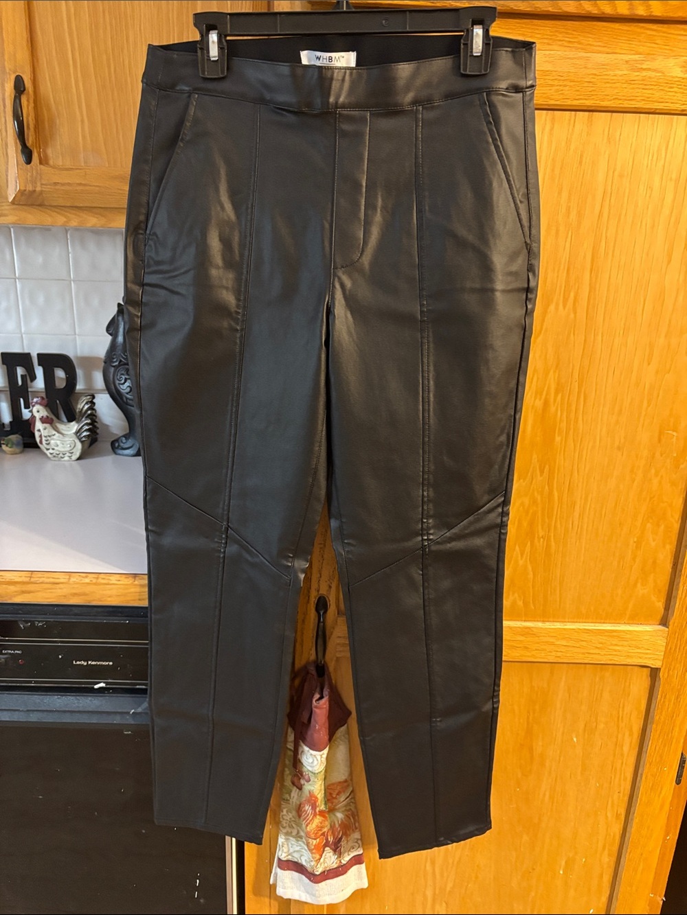 White House Black Market Black Faux Leather Men’s Trousers